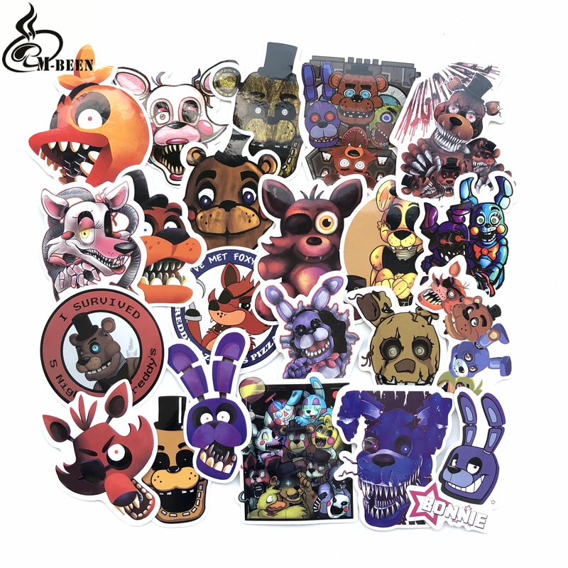 

22Pcs/lot Five Nights At Freddy Decal Sticker For Car Laptop Bicycle Notebook Backpack Waterproof Stickers Toy Stickers gifts