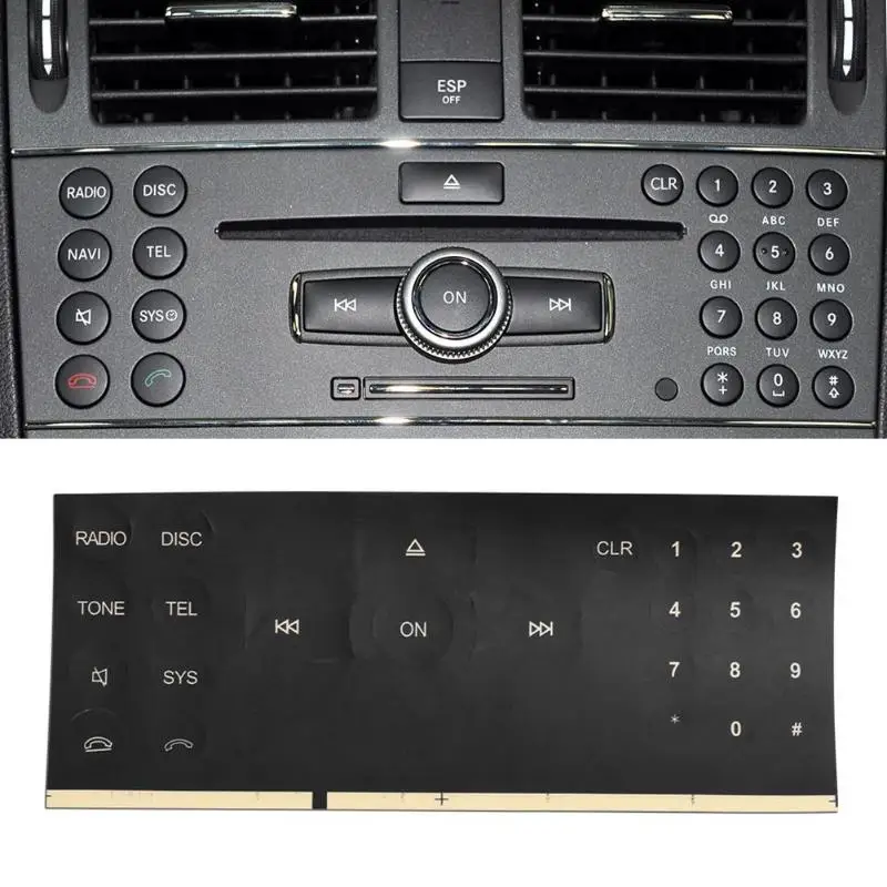 

Radio Number Button Stickers Repair Decal Kit for C/E/GLK/W Class 2007-2014