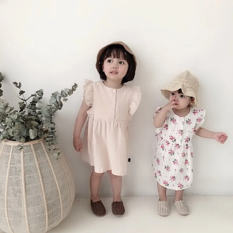 

Young girl dress summer 2019 new Korean style children princess dress little girl sleeve cotton girls toddler girl kids dress