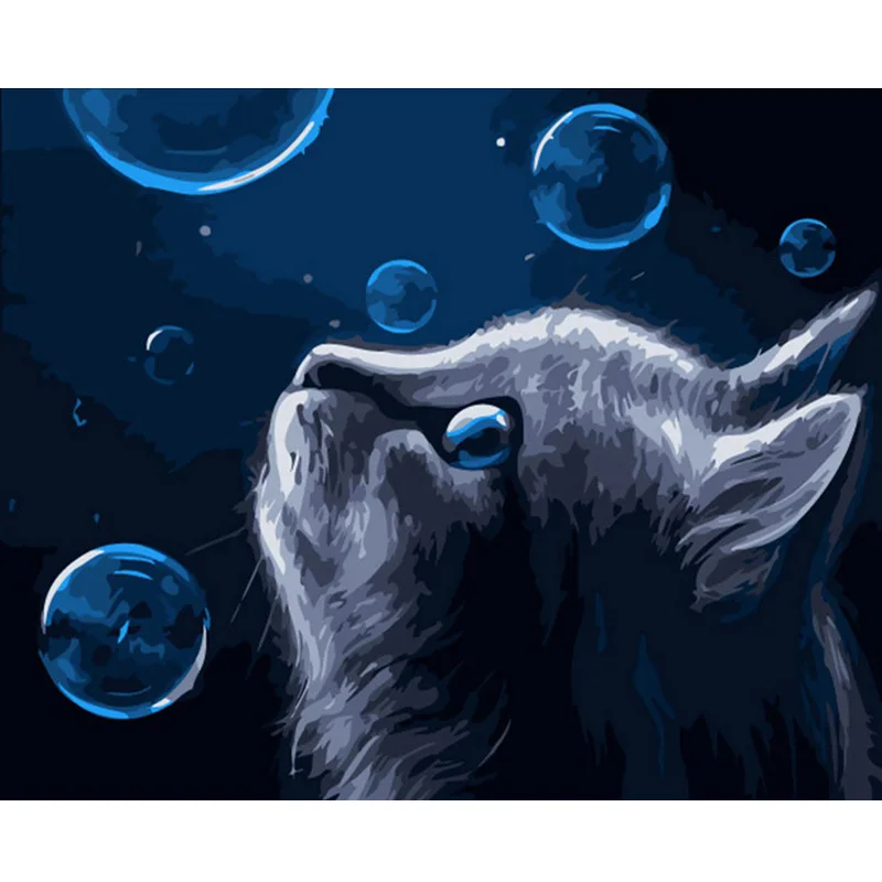 

New Frameless Cute Cat DIY Digital Painting By Numbers Modern Wall Art Canvas Picture Paint By Numbers Unque Gift For Home Decor