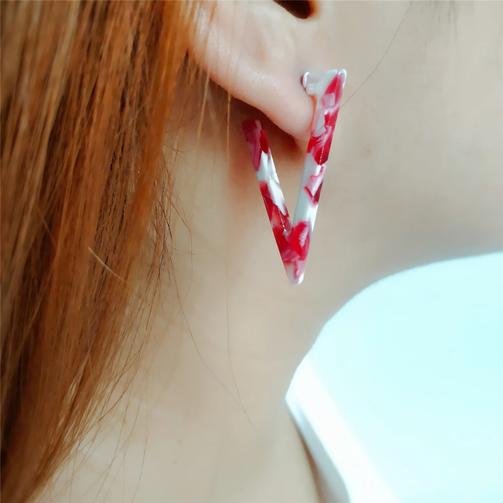 VIVILADY Fashion Geometric Triangle Hoop Earrings Women Candy Acrylic Acetic Acid Brincos Boho Summer Bijoux Jewelry Party Gifts - Image 5