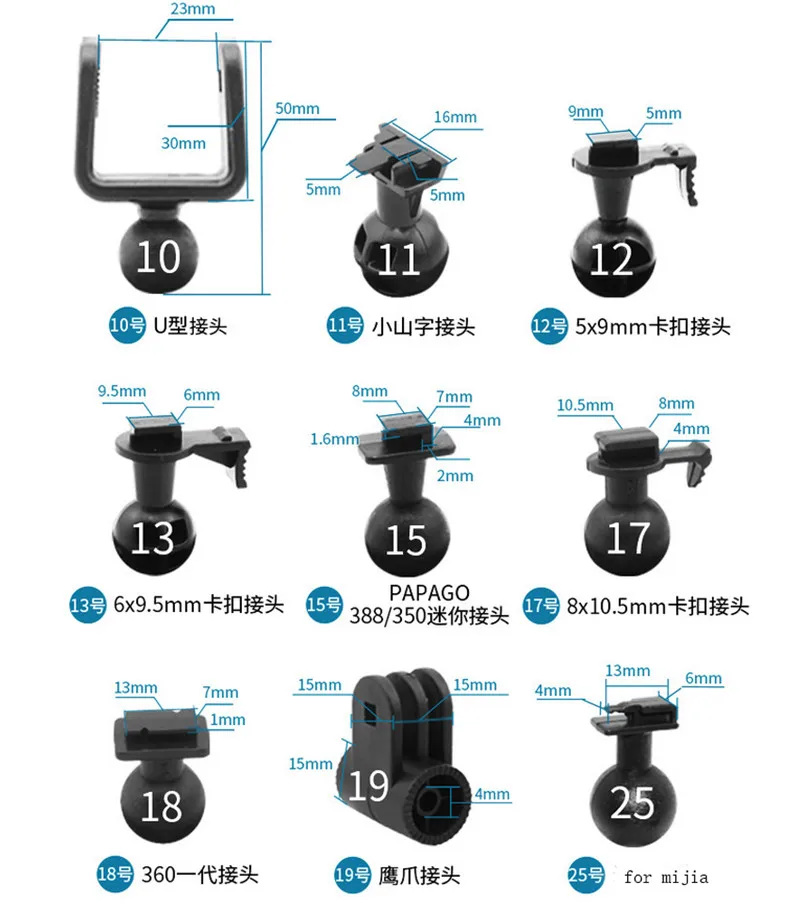 KCSZHXGS № 10-№ 25 Автомобильный Держатель dvr крепление 15 мм для dvr держатель кронштейн 2 шт