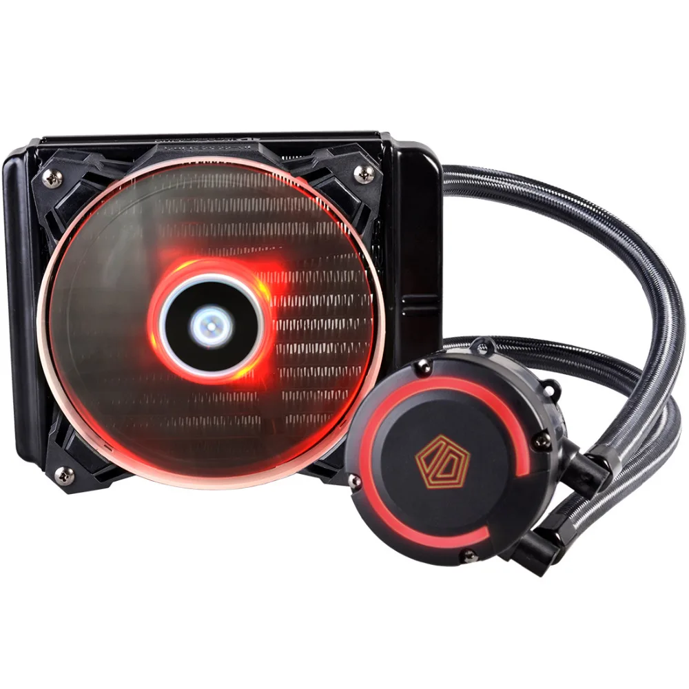 ID-COOLING AURAFLOW 120 RGB синхронизация AIO кулер воды с 240 мм радиатор, 120 мм RGB PWM вентиляторы, Премиум рукава трубки, для Intel& AMD