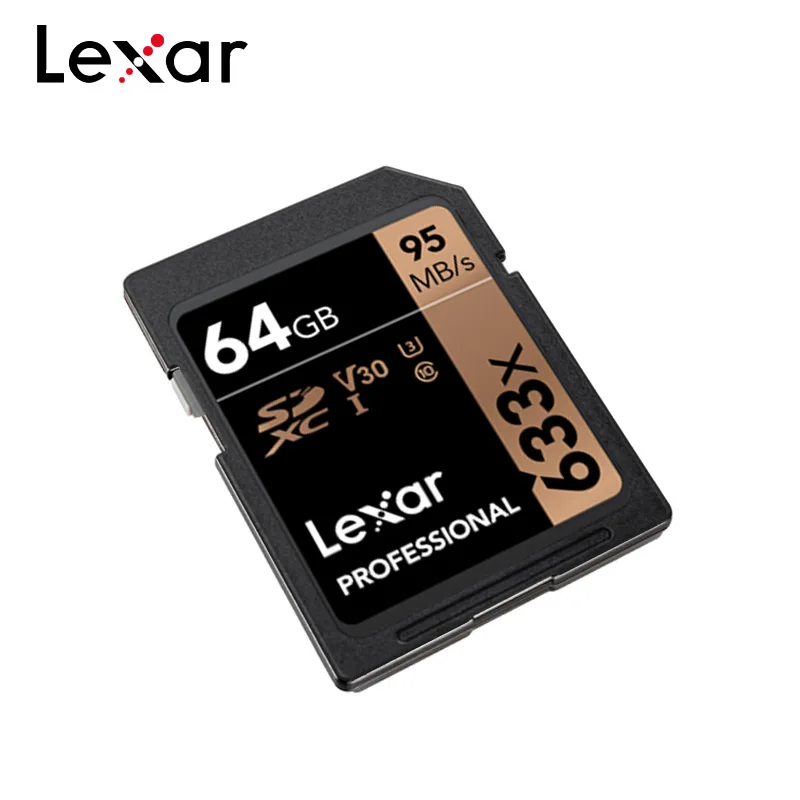 Lexar 633x SD карта, 32 ГБ, класс 10, 95 МБ/с. UHS-I слот для карт памяти 64 ГБ 128 ГБ 256 V30 U3 для 1080p Full-HD 4K Камера