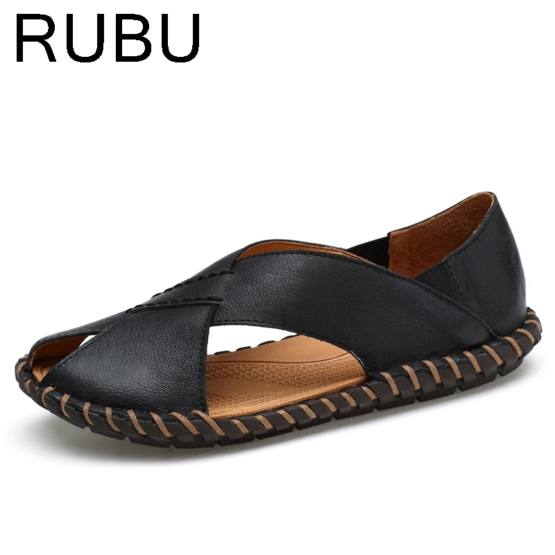 Nouveau Sumer Luxe En Cuir Sandales Hommes Plage Chaussures Casual Veritable Mocassins En Cuir Pour Hommes Mocassins Plat Sandales 03 Aliexpress