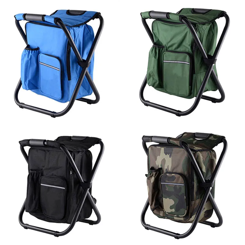 

Multifunctional Foldable Camping Chair Seat with Picnic Bag Hiking Seat Bag WHShopping