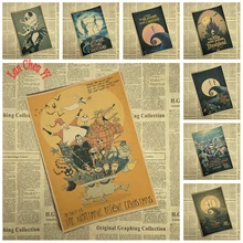 Анимация старая живопись Кошмар перед Рождеством крафт-бумага Плакат Бар Кафе декоративная живопись