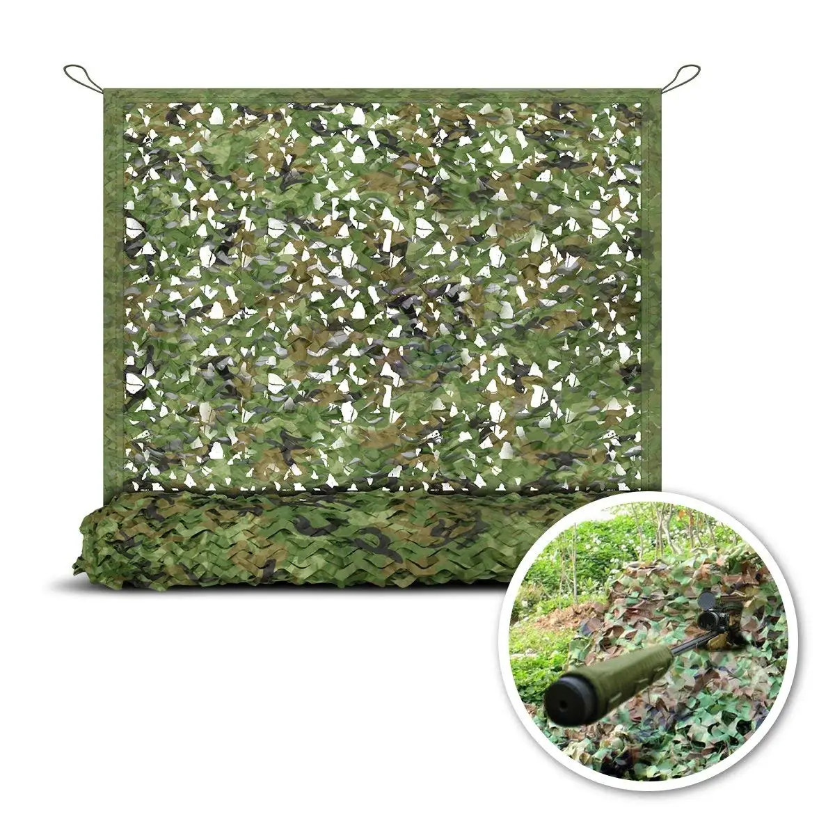 

Hunting Camping 2 layers Camo Net 2X3m Woodland Camouflage Net Jungle Leaves For Military Car Shade Cover with hang rope