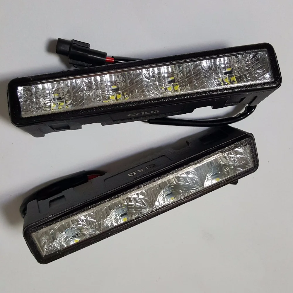 CNLM High Quality 2 Pcs Car Drl Daytime Running Light Front Daylight 4 LED Fog Lamp