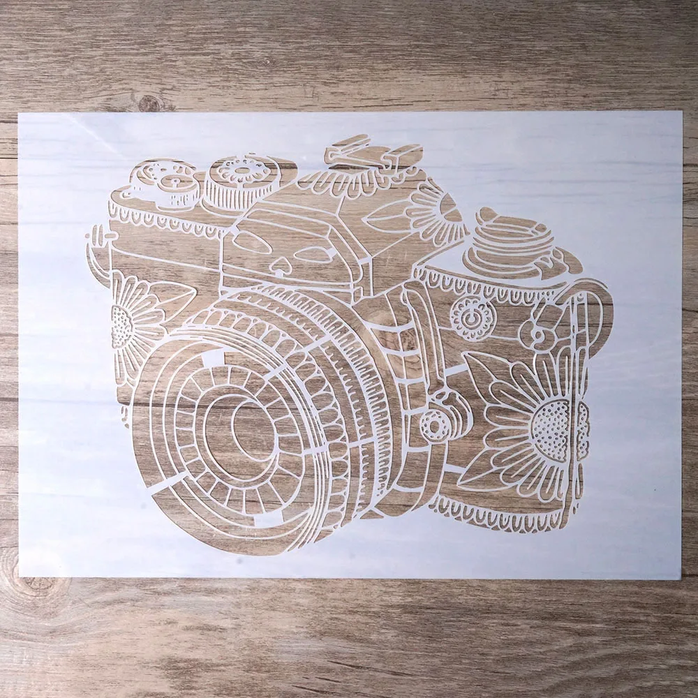 

A4 DIY Craft Layering Camera Mandala Stencil For Walls Painting Scrapbooking Stamping Album Decorative Embossing Paper Card
