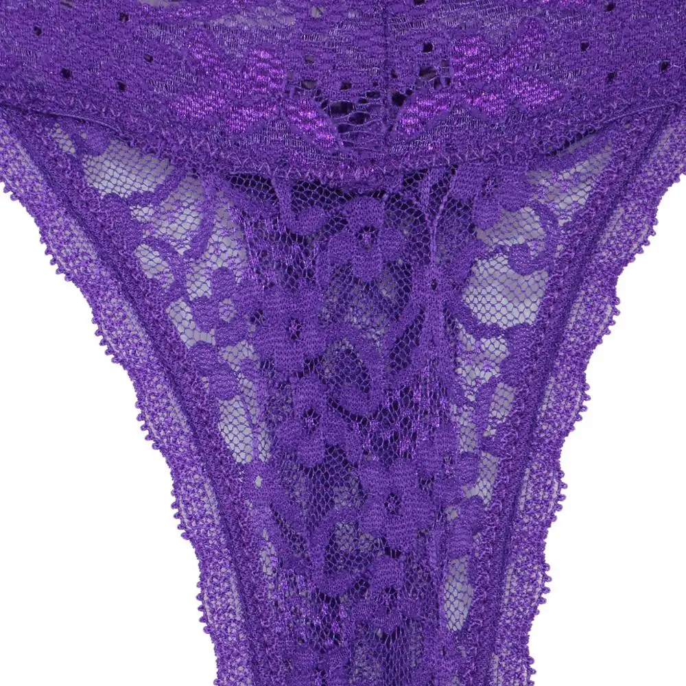 3 шт/партия яркие фиолетовые Большие размеры сексуальные женские трусики танга бесшовные кружевные плети женские мягкие стринги элегантное нижнее белье