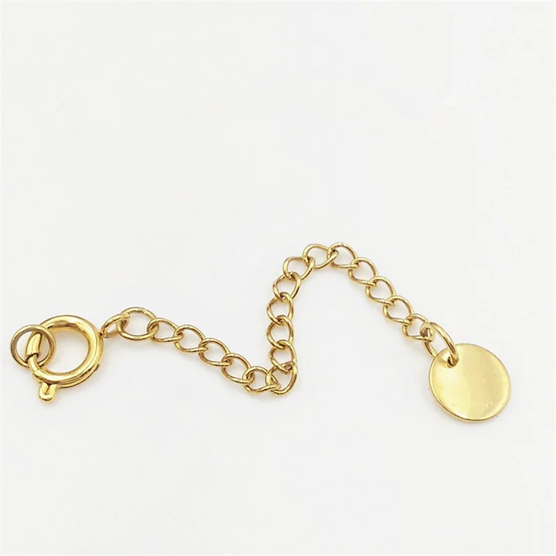 20pcs 5cm Stainless Steel End Chain with Round Buckle + Round Charms