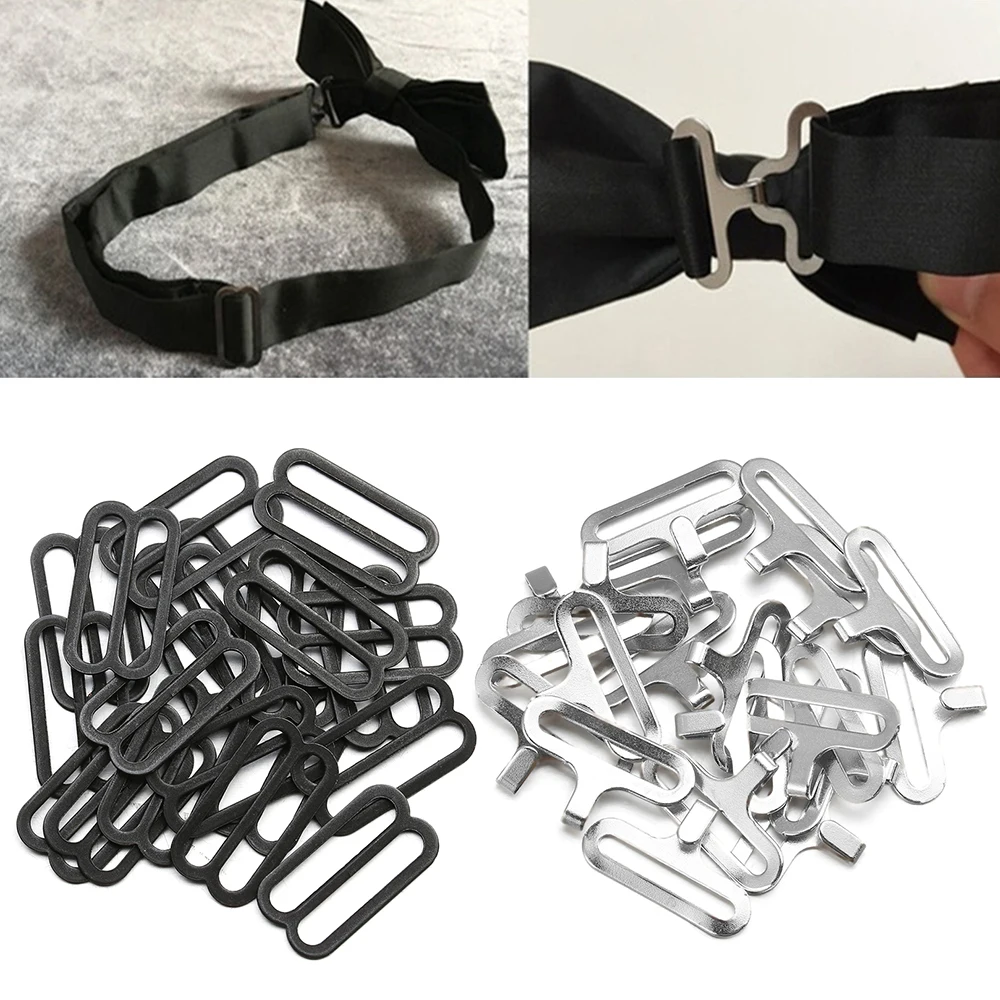 

30Pcs Hot Sale 20mm Adjustable Bow Tie Hardware Necktie Hook Cravat Clips Bra Fasteners to Make Adjustable on Bow Tie 2019