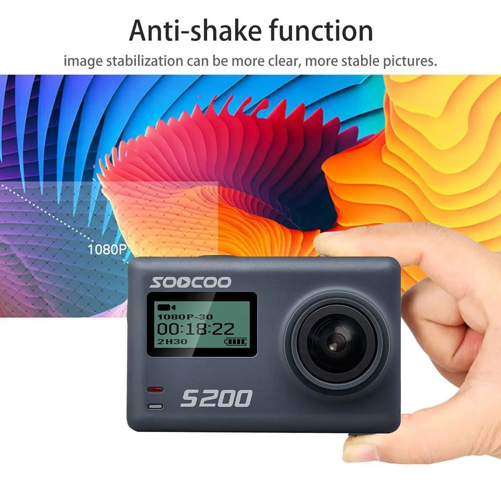 

SOOCOO S200 Action Camera Voice Control External Mic Ultra HD 4K NTK96660 + IMX078 With WiFi GPS 2.45" Touch LCD Screen