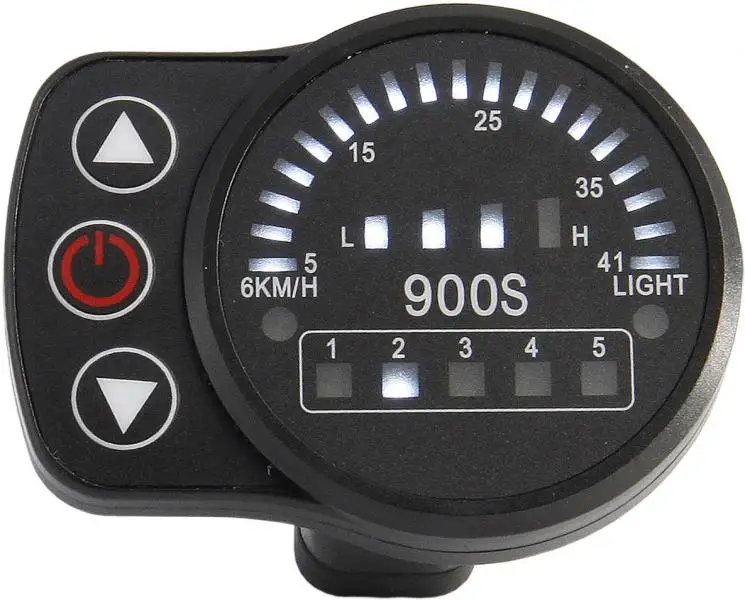

Ebike 24V/36V/48V KT LED900S LED Display Intelligent Meter Black Control Panel With 5 Pins Plug For KT Controller