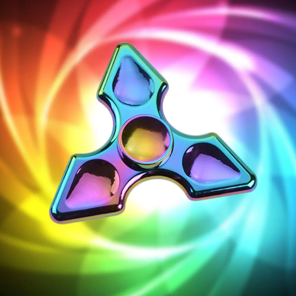Rainbow Tri Fidget Hand Spinner Alloy Finger Desk Focus Stress Relief Fidget Toys Rainbow Tri Fidget Hand Spinner Alloy Finger Desk Focus Stress Relief Fidget Toys