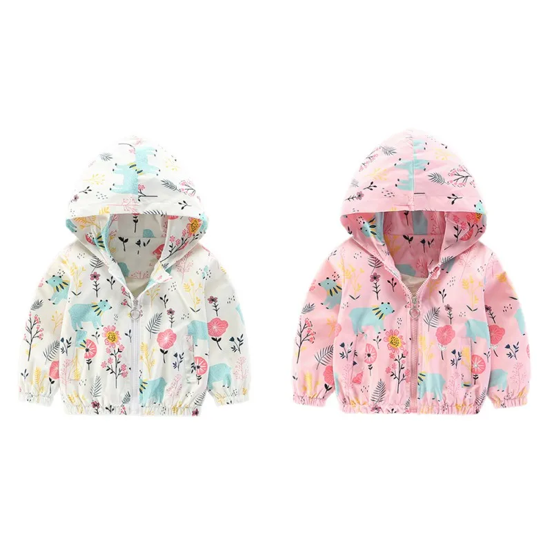 Kids Clothes Boys Girls cartoon Jackets Children Hooded Windbreaker Toddler Baby Coat Infant
