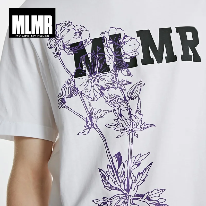 MLMR Мужская 100% хлопковая Футболка с буквенным принтом одежда 218301572|Футболки| |