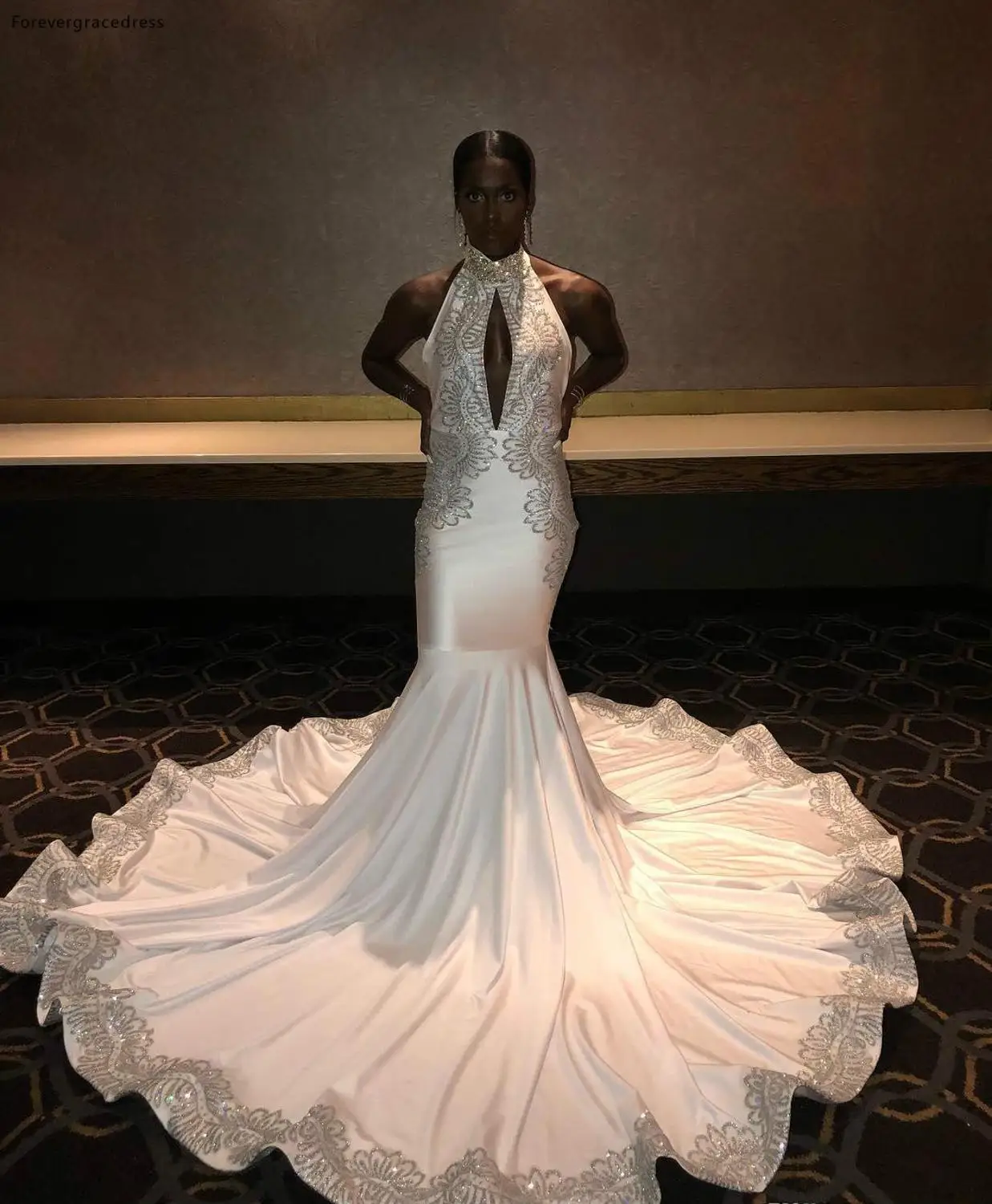 Белый длинный черный девочек Prom Dress Mermaid аппликации для торжественных вечерних приёмов, праздничная одежда выпускной вечер праздничное платье на заказ сделано