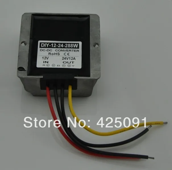 DC 12V (9V-23V) шаг до 24V 12A 288W водонепроницаемый DC/DC конвертер регулятор RoSH CE |