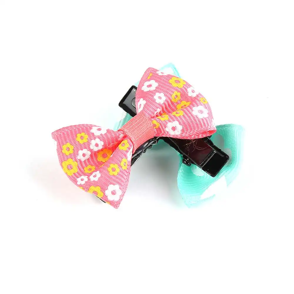 Заколки для волос заколки ELECOOL 10pcs Mini Hair Clips Bow Hairgrips Sweet Girls Solid Dot/ Stripe Printing Headbands Salon Hairpins Hair Styling Tool