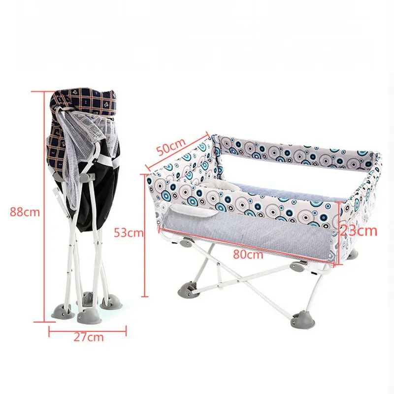 Folding Baby Travel Crib, Lightweight 4.3kg Infant Cot, Can Take On