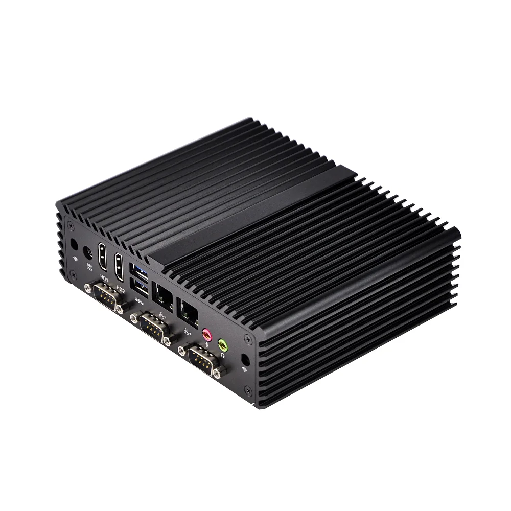 Qotom мини-ПК Core i3 i5 процессор Dual LAN 4 COM Порты безвентиляторный мини промышленного ПК X86