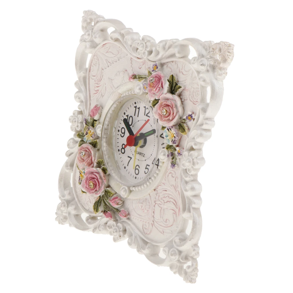 

Retro Rose Flower Table Resin Electronic Clock Wedding Party Valentine Decoration