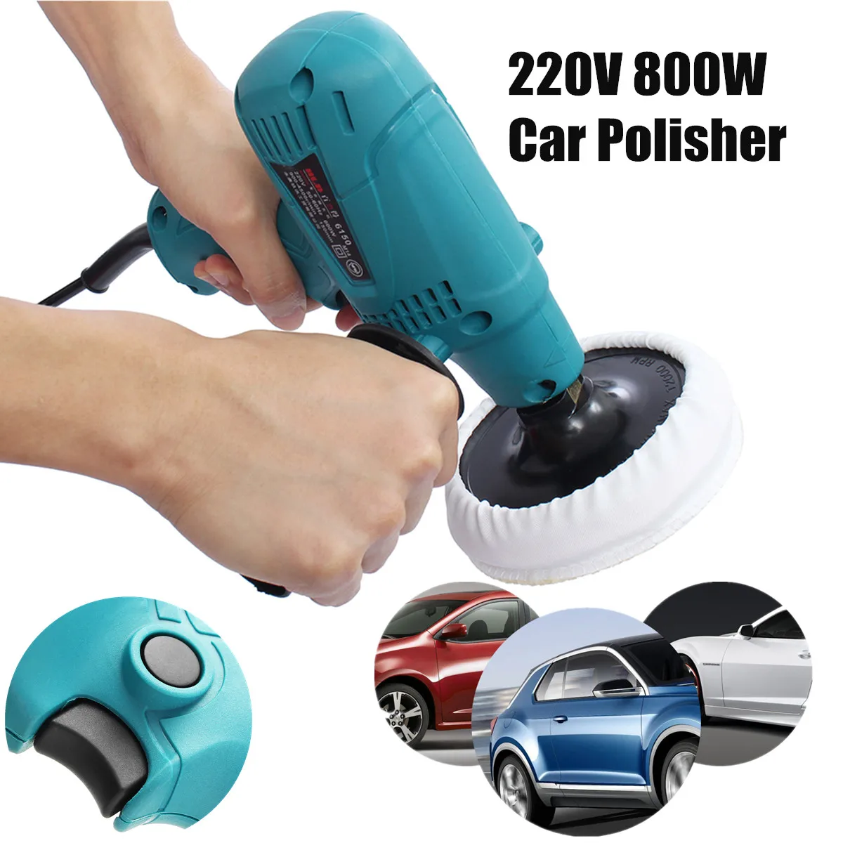 

New Car Polisher 220V 800W 3500r/min Speed Adjustable Electric Car Boat Polishing Waxing Sander Buffer