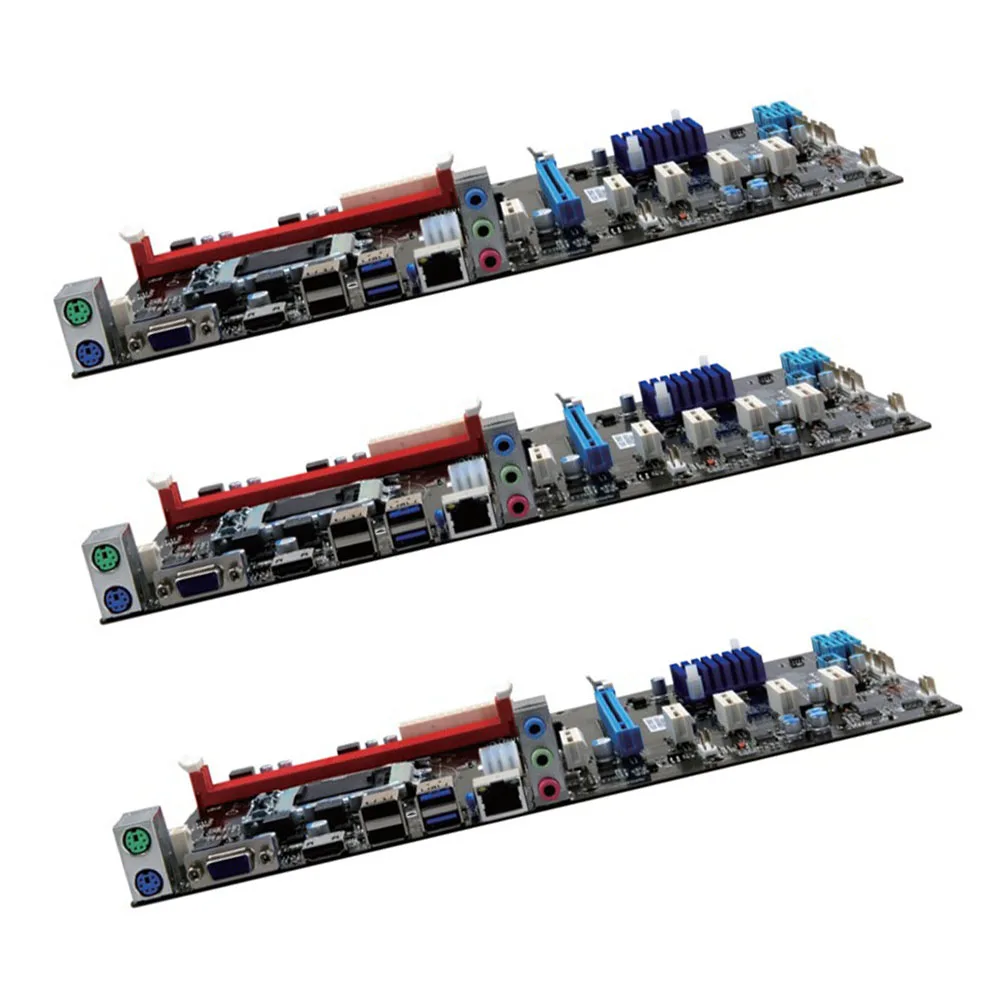 Mining Motherboard 6 GPU H81 PCI E Extender Riser Card For BTC Eth Rig Ethereum Power