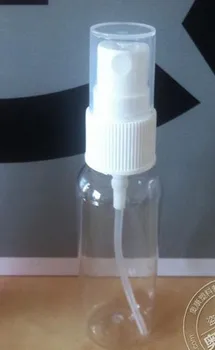 

Free shipping 50ml empty clear plastic pet bottle with white fine mist, 50ml sprayer bottle