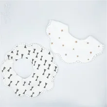 Детский нагрудник на лето и осень, тонкое детское слюнявчик, Хлопковое полотенце 360 градусов, круглый вращающийся нагрудник, милый кружевной дышащий