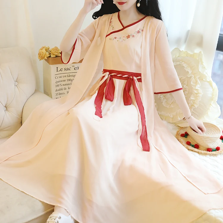

new Han Suit Chinese style Chiffon Ancient Element Summer Ethnic Super Fairy Long Cocktail Dresses Coctail Dresses For Party 189