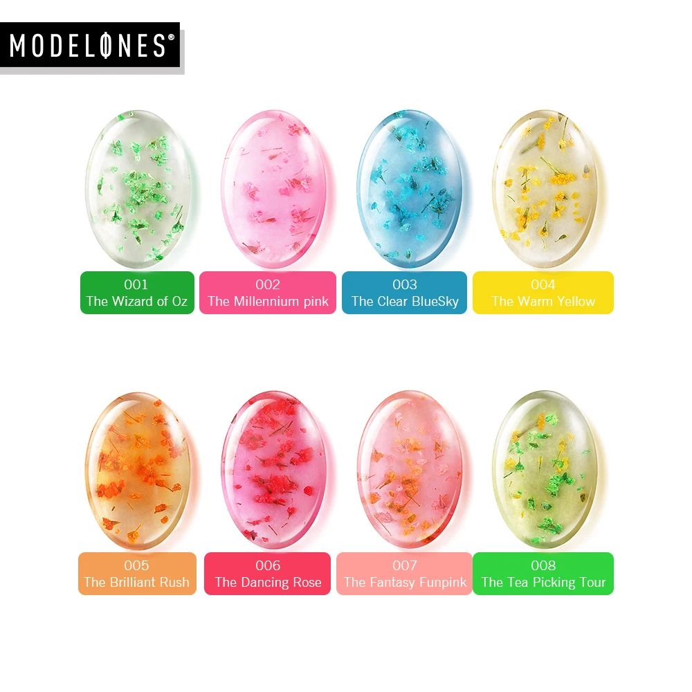 УФ гель для ногтей Modelones долговечный Блестящий Гель лак сушеных цветов гибридный