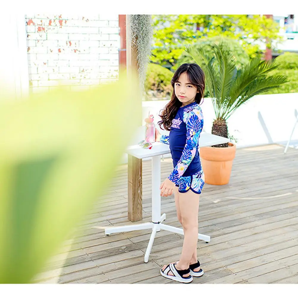 Детский Быстросохнущий солнцезащитный гидрокостюм для мальчиков и девочек, купальный костюм из 3 предметов, топы с длинными рукавами, штаны, шорты, купальный комплект, теплый костюм для дайвинга