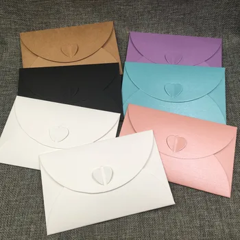 

10Pcs/Lot Multiple Color Flower Bud Heart Design Paper Envelope Bag For Gift Greeting Cards Letter Packaging Sealing Paper Bag