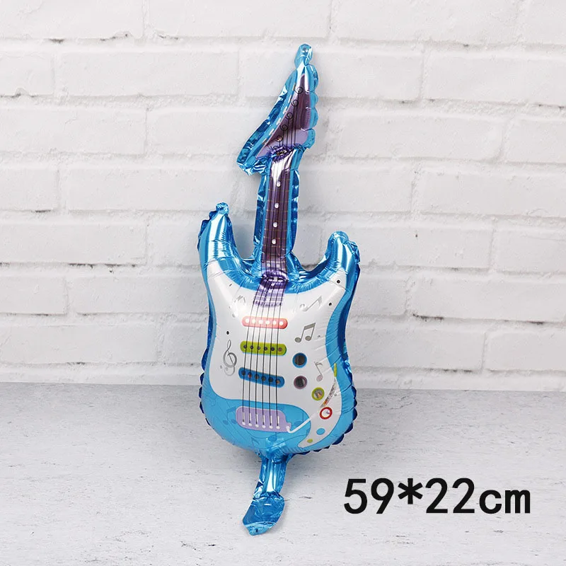 5 шт./лот мультфильм гитара воздушный шар игрушки для детей день рождения украшения Музыкальные инструменты фольги воздушный шар Декор - Цвет: Mini blue guitar