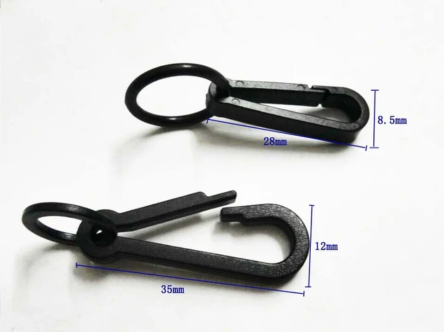 Wholesale 100pcs black KAM plastic snap clip hooks Mini carabiner backpack  paracord strap hooks 2016012401 - AliExpress