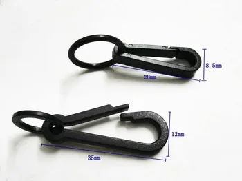 

Wholesale 100pcs black KAM plastic snap clip hooks Mini carabiner backpack paracord strap hooks 2016012401