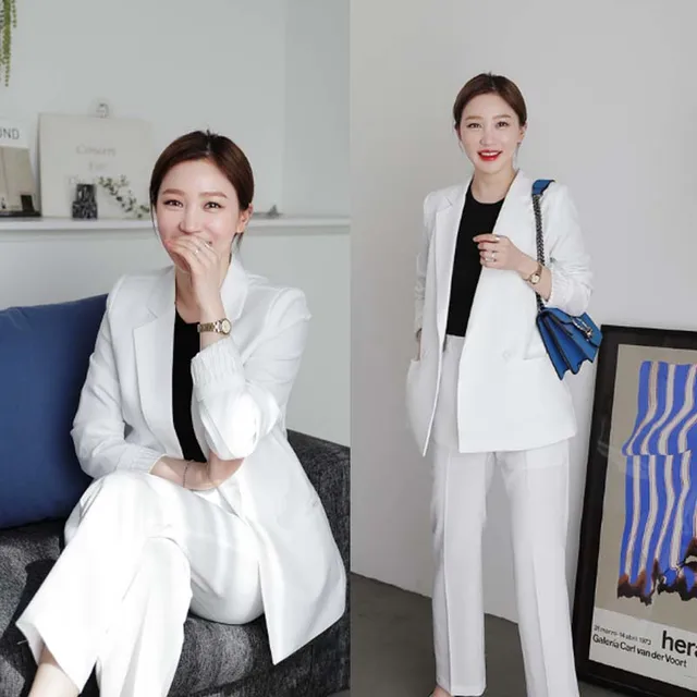 Cheap Women's suit female 2018 new style ladies temperament casual professional suit jacket + nine pants fashion two-piece suit