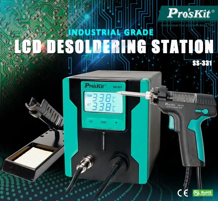 

Pro'sKit SS-331H ESD LCD Digital BGA Desoldering Suction Electric Absorb Gun Electric Vacuum Desoldering Pump wholesale 8PCS/Lot
