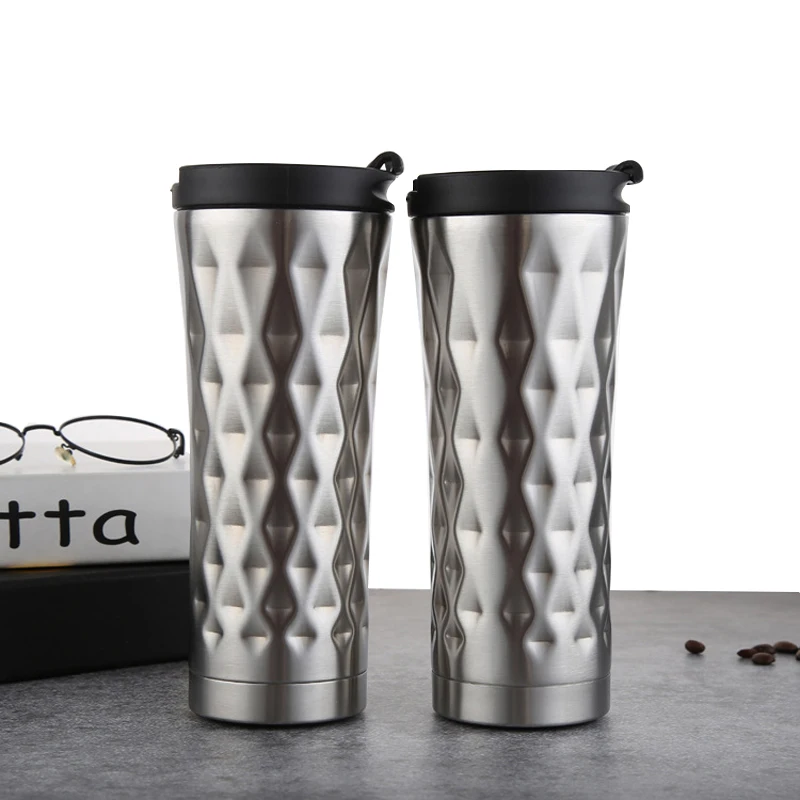 

500ML Coffee Mug Stainless Steel Coffee Cup New Creative Diamond Vacuum Flask Insulated Water Bottle Travel Mug Personality Gift