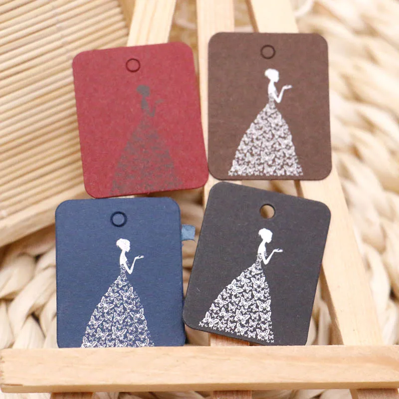 

200pcs/lot Brown Kraft Paper Price Tags For Jewelry Clothing Accessories Decoration Label Display Hang Tags