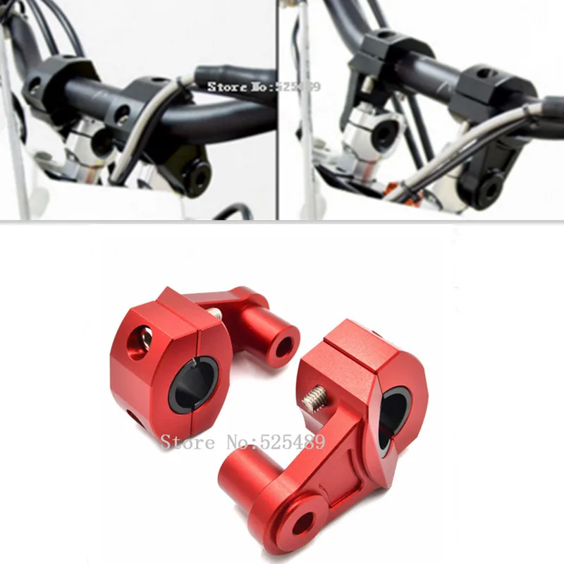 2x Anodized 2 1/4" Pivoting Riser Motorcycle 7/8" (22mm) /1 1/8" (28mm