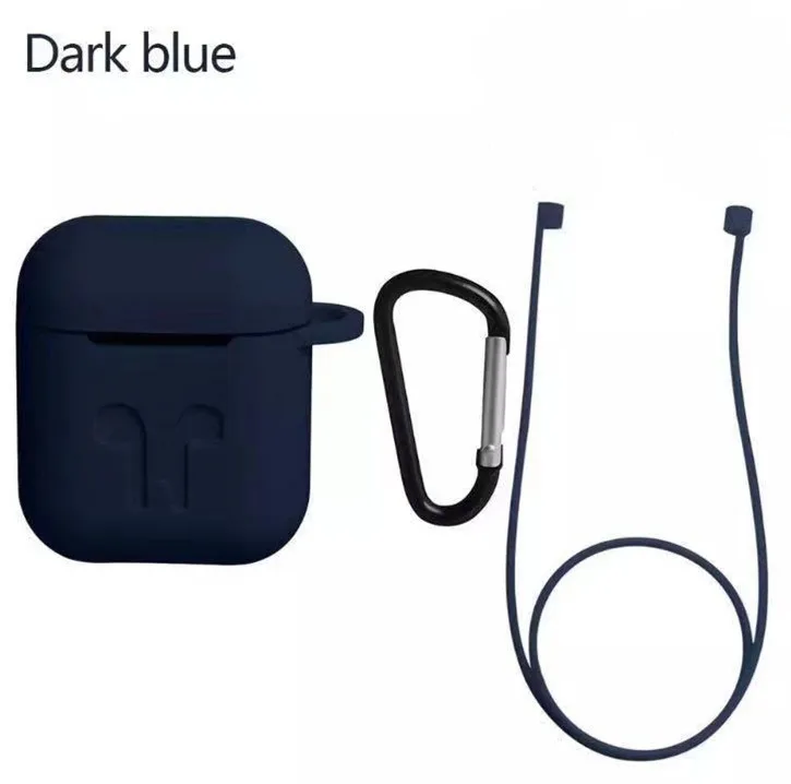 Противоударная крышка силиконовый чехол Защитный чехол для i10 TWS Bluetooth earphopne беспроводные наушники Коробка Чехол для i9s i12 i13 i80 - Цвет: Dark blue
