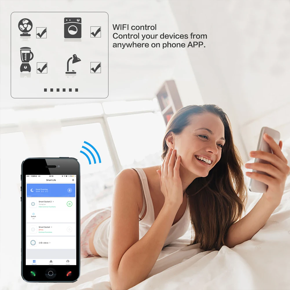 

Smart Timer Plug Voice Control EU BSD23 WIFI Wireless Remote Socket Home Works with for Amazon Alexa/for Google Assistant