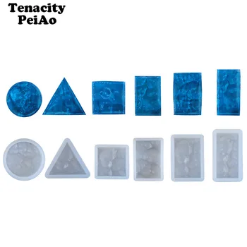 

6Pieces DIY Ripple Pendant Silicone Mould Jewelry Making Mold Square Round Rectangle Resin Craft resin molds for jewelry