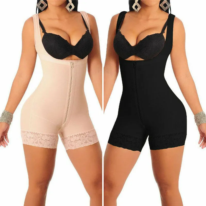 

Women Zip Full Seamless Full Body Shaper Underbust Corset Waist Trainer Shapewear Bodysuit