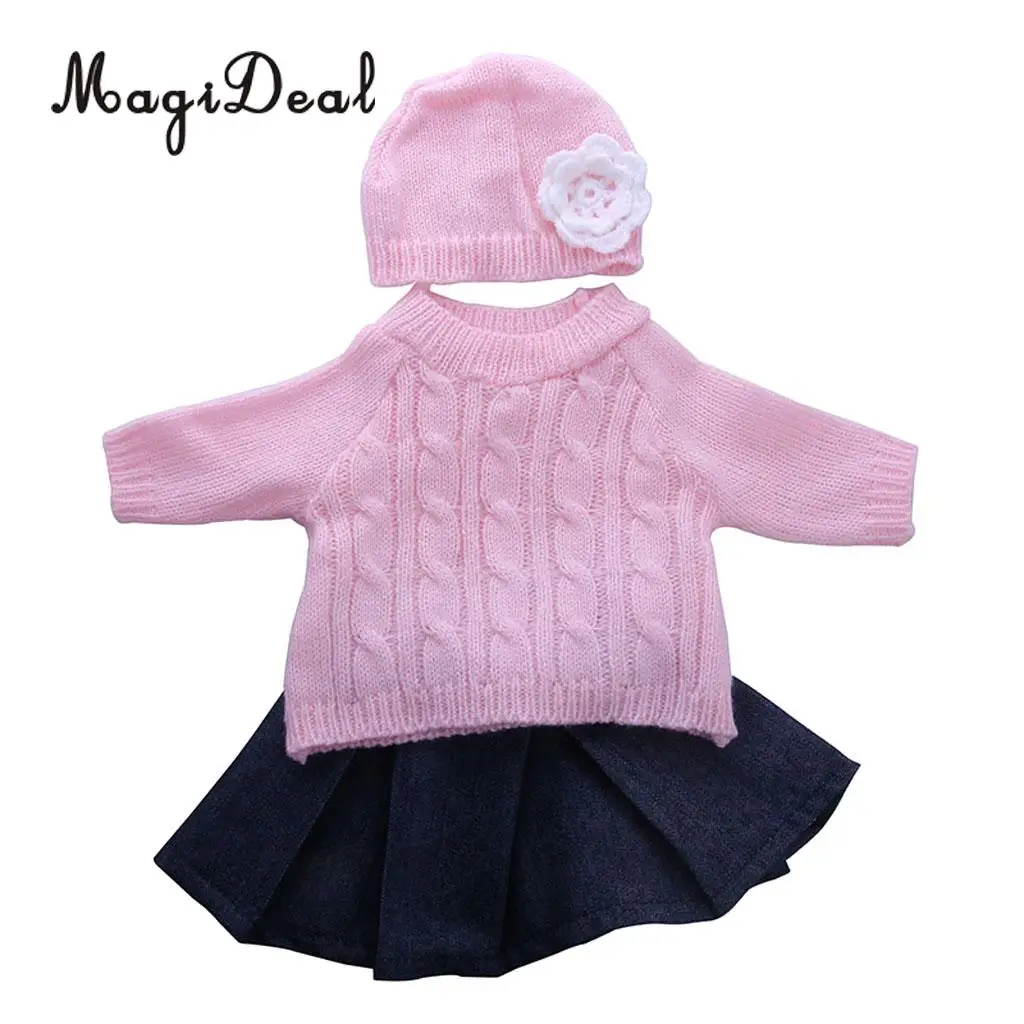 Fairy Clothes for   for   My Life 18 inch Doll Sweater Tops Pleated Skirt W/ Hat Clothing Accessories