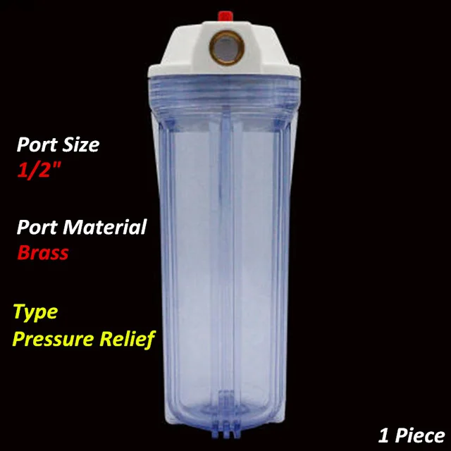 Стандартный уплотненный фильтр-бутылка с латунным портом 3/" 1/2" на входе и выходе 1" корпус фильтра для воды - Цвет: Светло-серый